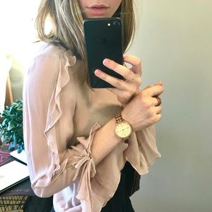 Lucky Brand - Mauve Blouse with Ruffles